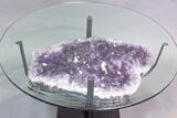 Dark Purple, Amethyst Geode Table - Includes Glass Table Top #212737-4